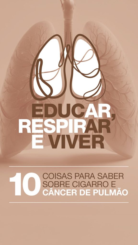 Folder Educar, Respirar e Viver – 10 coisas para saber sobre Cigarro e Câncer de Pulmão